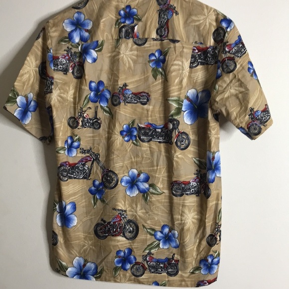 Pacific legend button down Hawaiian shirt with motorcycles size medium - Picture 10 of 12